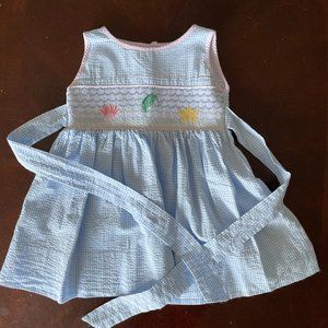 Mother Goose Hand Smocked Sleeveless Summer Dress